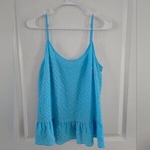 Lilly Pulitzer Blue Peplum Camisole Tank Top